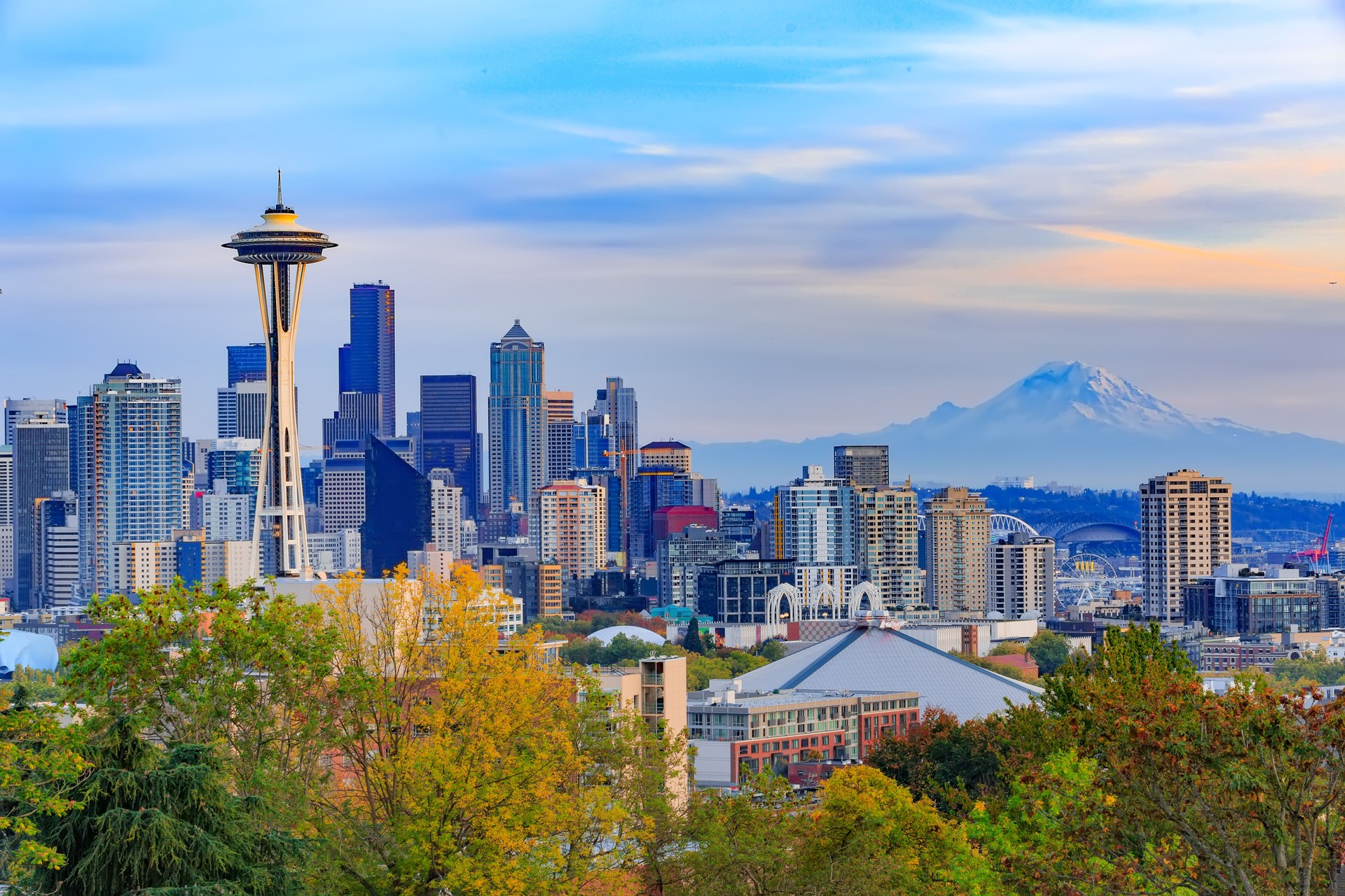 Space Needle and Seattle downtown